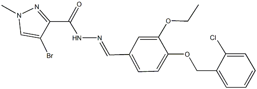 4-bromo-N'-{4-[(2-chlorobenzyl)oxy]-3-ethoxybenzylidene}-1-methyl-1H-pyrazole-3-carbohydrazide Structure