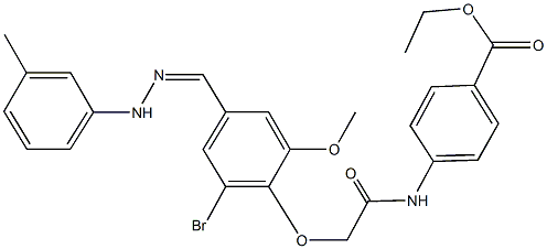 ethyl 4-[({2-bromo-6-methoxy-4-[2-(3-methylphenyl)carbohydrazonoyl]phenoxy}acetyl)amino]benzoate|