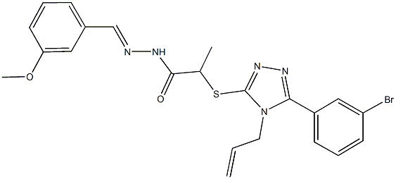 2-{[4-allyl-5-(3-bromophenyl)-4H-1,2,4-triazol-3-yl]sulfanyl}-N'-(3-methoxybenzylidene)propanohydrazide,514219-36-4,结构式