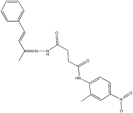 N-{4-nitro-2-methylphenyl}-4-[2-(1-methyl-3-phenyl-2-propenylidene)hydrazino]-4-oxobutanamide Structure