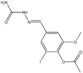 4-[2-(aminocarbonyl)carbohydrazonoyl]-2-iodo-6-methoxyphenyl acetate|