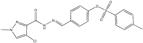 4-{2-[(4-chloro-1-methyl-1H-pyrazol-3-yl)carbonyl]carbohydrazonoyl}phenyl 4-methylbenzenesulfonate 结构式