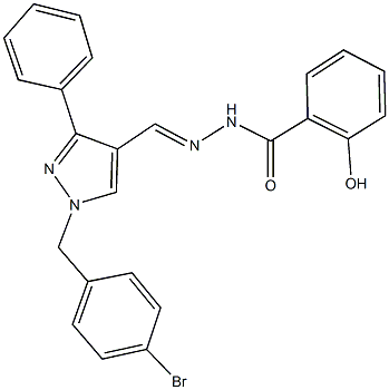 N'-{[1-(4-bromobenzyl)-3-phenyl-1H-pyrazol-4-yl]methylene}-2-hydroxybenzohydrazide 化学構造式