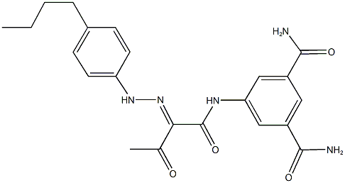 5-({2-[(4-butylphenyl)hydrazono]-3-oxobutanoyl}amino)isophthalamide Struktur
