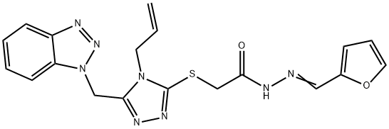 2-{[4-allyl-5-(1H-1,2,3-benzotriazol-1-ylmethyl)-4H-1,2,4-triazol-3-yl]sulfanyl}-N'-(2-furylmethylene)acetohydrazide Structure