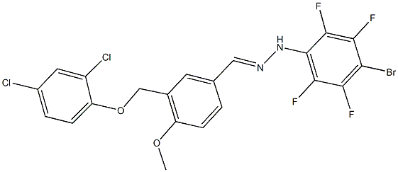 3-[(2,4-dichlorophenoxy)methyl]-4-methoxybenzaldehyde (4-bromo-2,3,5,6-tetrafluorophenyl)hydrazone Structure