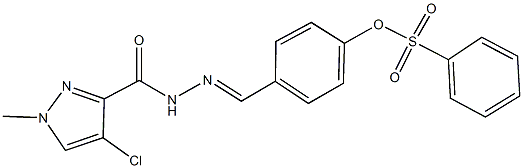 4-{2-[(4-chloro-1-methyl-1H-pyrazol-3-yl)carbonyl]carbohydrazonoyl}phenyl benzenesulfonate 化学構造式