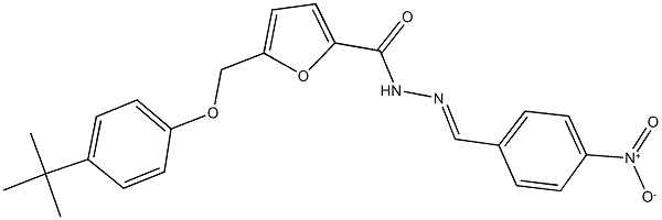 5-[(4-tert-butylphenoxy)methyl]-N'-{4-nitrobenzylidene}-2-furohydrazide Struktur