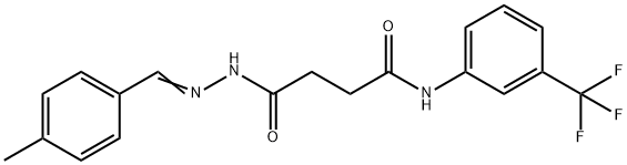 4-[2-(4-methylbenzylidene)hydrazino]-4-oxo-N-[3-(trifluoromethyl)phenyl]butanamide 结构式