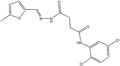 N-(2,5-dichlorophenyl)-4-{2-[(5-methyl-2-furyl)methylene]hydrazino}-4-oxobutanamide Struktur