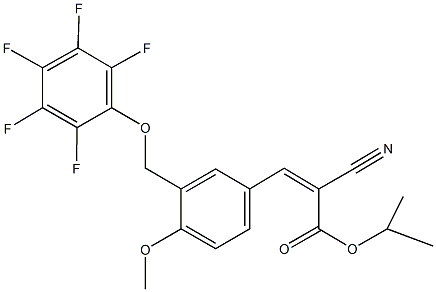 isopropyl 2-cyano-3-{4-methoxy-3-[(2,3,4,5,6-pentafluorophenoxy)methyl]phenyl}acrylate 结构式