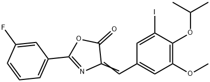 2-(3-fluorophenyl)-4-(3-iodo-4-isopropoxy-5-methoxybenzylidene)-1,3-oxazol-5(4H)-one Structure