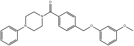 1-{4-[(3-methoxyphenoxy)methyl]benzoyl}-4-phenylpiperazine Structure