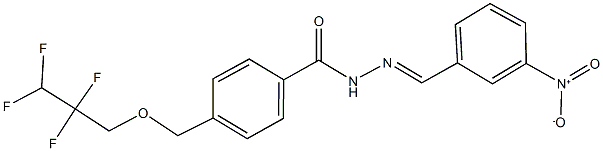 N'-{3-nitrobenzylidene}-4-[(2,2,3,3-tetrafluoropropoxy)methyl]benzohydrazide 化学構造式