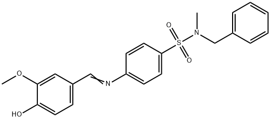 N-benzyl-4-[(4-hydroxy-3-methoxybenzylidene)amino]-N-methylbenzenesulfonamide Struktur