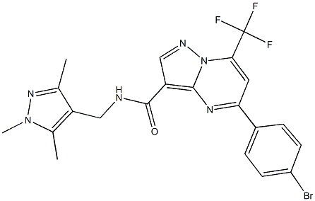 5-(4-bromophenyl)-7-(trifluoromethyl)-N-[(1,3,5-trimethyl-1H-pyrazol-4-yl)methyl]pyrazolo[1,5-a]pyrimidine-3-carboxamide Structure