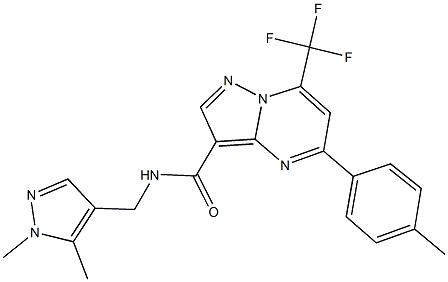 N-[(1,5-dimethyl-1H-pyrazol-4-yl)methyl]-5-(4-methylphenyl)-7-(trifluoromethyl)pyrazolo[1,5-a]pyrimidine-3-carboxamide Structure