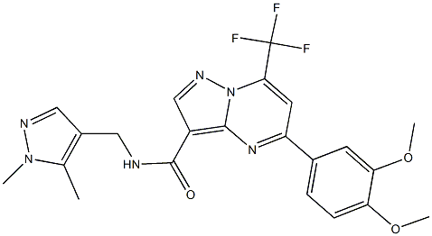 5-(3,4-dimethoxyphenyl)-N-[(1,5-dimethyl-1H-pyrazol-4-yl)methyl]-7-(trifluoromethyl)pyrazolo[1,5-a]pyrimidine-3-carboxamide Structure