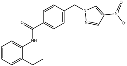 N-(2-ethylphenyl)-4-({4-nitro-1H-pyrazol-1-yl}methyl)benzamide,514799-54-3,结构式