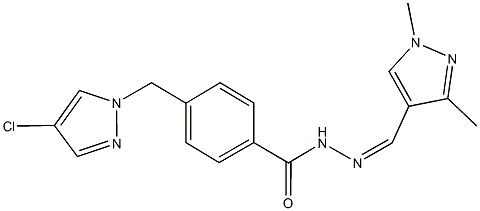 4-[(4-chloro-1H-pyrazol-1-yl)methyl]-N'-[(1,3-dimethyl-1H-pyrazol-4-yl)methylene]benzohydrazide 结构式