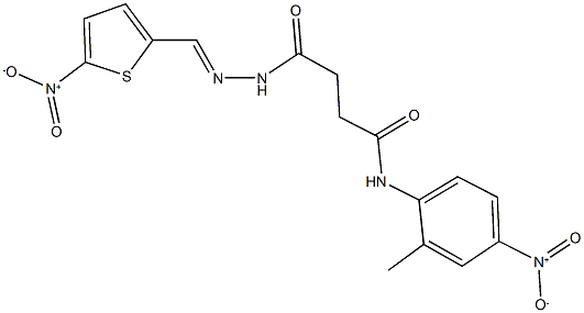 N-{4-nitro-2-methylphenyl}-4-[2-({5-nitro-2-thienyl}methylene)hydrazino]-4-oxobutanamide,514799-64-5,结构式