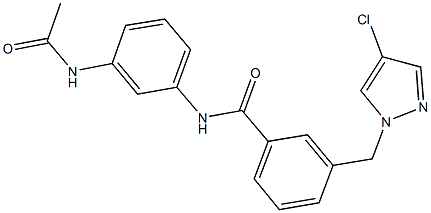 N-[3-(acetylamino)phenyl]-3-[(4-chloro-1H-pyrazol-1-yl)methyl]benzamide Structure