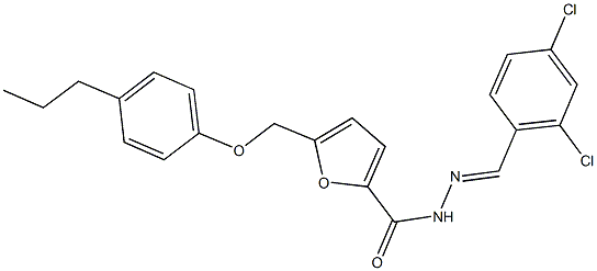 N'-(2,4-dichlorobenzylidene)-5-[(4-propylphenoxy)methyl]-2-furohydrazide Struktur