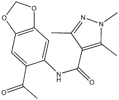 N-(6-acetyl-1,3-benzodioxol-5-yl)-1,3,5-trimethyl-1H-pyrazole-4-carboxamide Structure