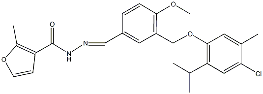 N'-{3-[(4-chloro-2-isopropyl-5-methylphenoxy)methyl]-4-methoxybenzylidene}-2-methyl-3-furohydrazide|