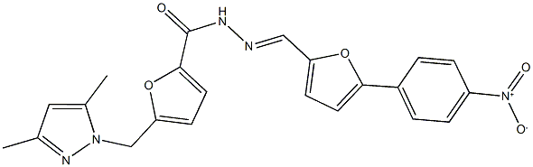 5-[(3,5-dimethyl-1H-pyrazol-1-yl)methyl]-N'-[(5-{4-nitrophenyl}-2-furyl)methylene]-2-furohydrazide,514800-28-3,结构式