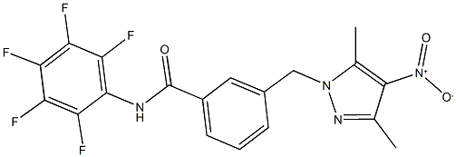 3-({4-nitro-3,5-dimethyl-1H-pyrazol-1-yl}methyl)-N-(2,3,4,5,6-pentafluorophenyl)benzamide Structure