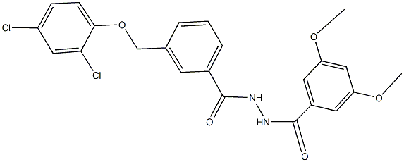 N'-{3-[(2,4-dichlorophenoxy)methyl]benzoyl}-3,5-dimethoxybenzohydrazide Struktur