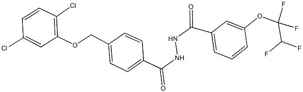 N'-{4-[(2,5-dichlorophenoxy)methyl]benzoyl}-3-(1,1,2,2-tetrafluoroethoxy)benzohydrazide 结构式