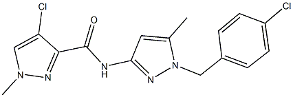 4-chloro-N-[1-(4-chlorobenzyl)-5-methyl-1H-pyrazol-3-yl]-1-methyl-1H-pyrazole-3-carboxamide Structure