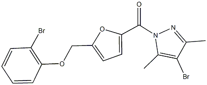 {5-[(4-bromo-3,5-dimethyl-1H-pyrazol-1-yl)carbonyl]-2-furyl}methyl 2-bromophenyl ether,514801-10-6,结构式