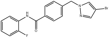 4-[(4-bromo-1H-pyrazol-1-yl)methyl]-N-(2-fluorophenyl)benzamide Structure