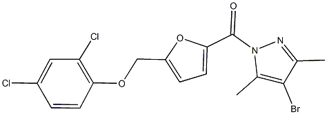 {5-[(4-bromo-3,5-dimethyl-1H-pyrazol-1-yl)carbonyl]-2-furyl}methyl 2,4-dichlorophenyl ether,514801-27-5,结构式