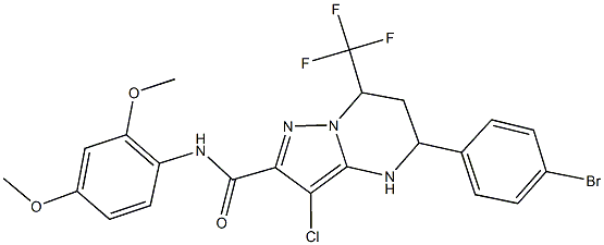 5-(4-bromophenyl)-3-chloro-N-(2,4-dimethoxyphenyl)-7-(trifluoromethyl)-4,5,6,7-tetrahydropyrazolo[1,5-a]pyrimidine-2-carboxamide|