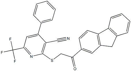 2-{[2-(9H-fluoren-2-yl)-2-oxoethyl]sulfanyl}-4-phenyl-6-(trifluoromethyl)nicotinonitrile,514816-13-8,结构式