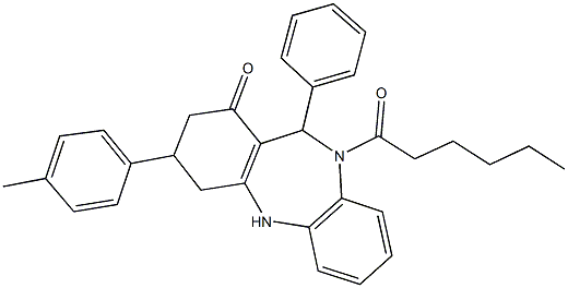 514816-32-1 10-hexanoyl-3-(4-methylphenyl)-11-phenyl-2,3,4,5,10,11-hexahydro-1H-dibenzo[b,e][1,4]diazepin-1-one