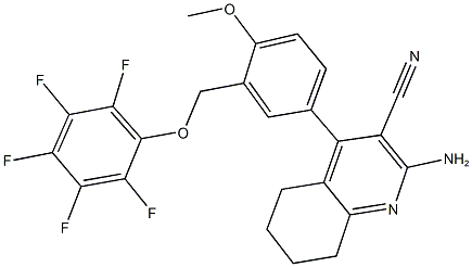 2-amino-4-{4-methoxy-3-[(2,3,4,5,6-pentafluorophenoxy)methyl]phenyl}-5,6,7,8-tetrahydro-3-quinolinecarbonitrile Structure