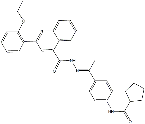 N-[4-(N-{[2-(2-ethoxyphenyl)-4-quinolinyl]carbonyl}ethanehydrazonoyl)phenyl]cyclopentanecarboxamide,514816-89-8,结构式