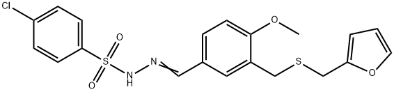 4-chloro-N'-(3-{[(2-furylmethyl)sulfanyl]methyl}-4-methoxybenzylidene)benzenesulfonohydrazide Structure