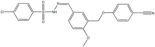 4-chloro-N'-{3-[(4-cyanophenoxy)methyl]-4-methoxybenzylidene}benzenesulfonohydrazide 化学構造式