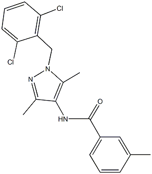 N-[1-(2,6-dichlorobenzyl)-3,5-dimethyl-1H-pyrazol-4-yl]-3-methylbenzamide,514817-28-8,结构式