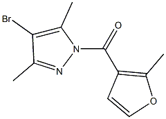4-bromo-3,5-dimethyl-1-(2-methyl-3-furoyl)-1H-pyrazole 结构式