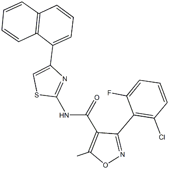 514817-53-9 3-(2-chloro-6-fluorophenyl)-5-methyl-N-[4-(1-naphthyl)-1,3-thiazol-2-yl]-4-isoxazolecarboxamide