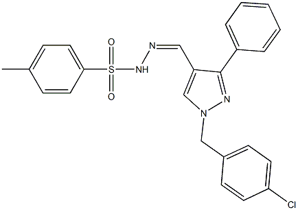 N'-{[1-(4-chlorobenzyl)-3-phenyl-1H-pyrazol-4-yl]methylene}-4-methylbenzenesulfonohydrazide Struktur