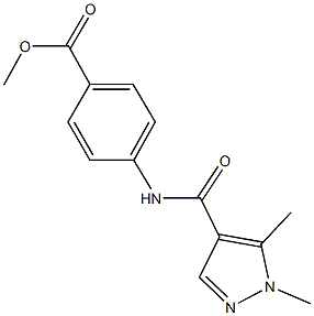 methyl 4-{[(1,5-dimethyl-1H-pyrazol-4-yl)carbonyl]amino}benzoate Structure