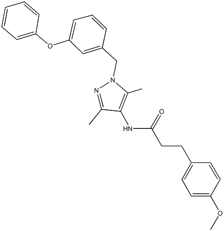 N-[3,5-dimethyl-1-(3-phenoxybenzyl)-1H-pyrazol-4-yl]-3-(4-methoxyphenyl)propanamide Structure